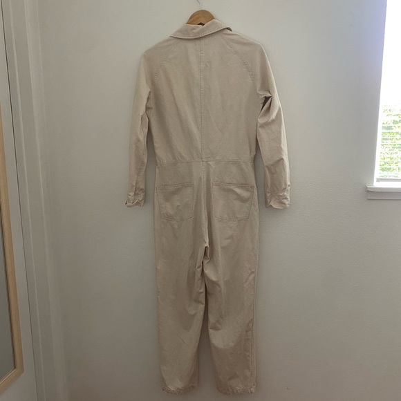 Outerknown Cream Collared Jumpsuit with Tapered Pants - Picture 5 of 6